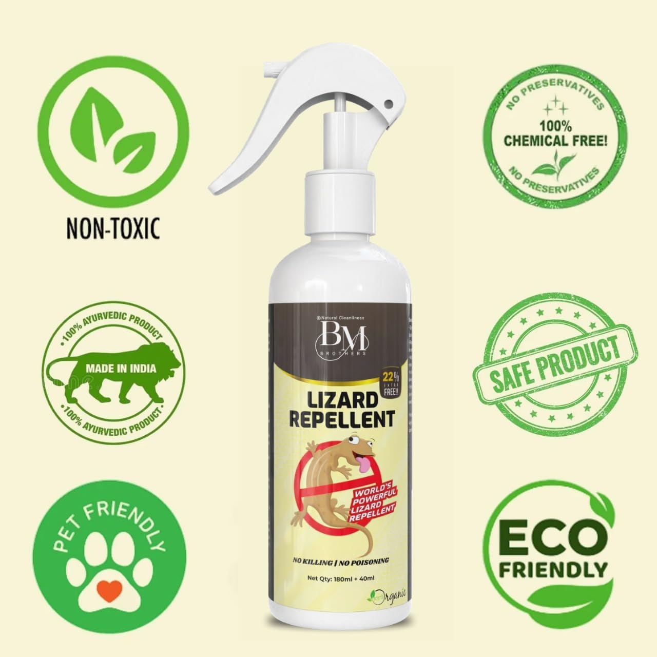 Lizard Repellent for Home Spray Pest Control | Made With Plants Oil, Irritant-Free, Chemical-Free