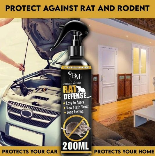 BM BROTHERS Rat Repellent Spray for Home, Kitchen, Cars & Warehouses | Herbal Rat Control Formula with Fresh Scent | Easy-to-Use Liquid Spray | Safe, Non-Toxic & Eco-Friendly | Rodent Defense Protection (Pack of 1)