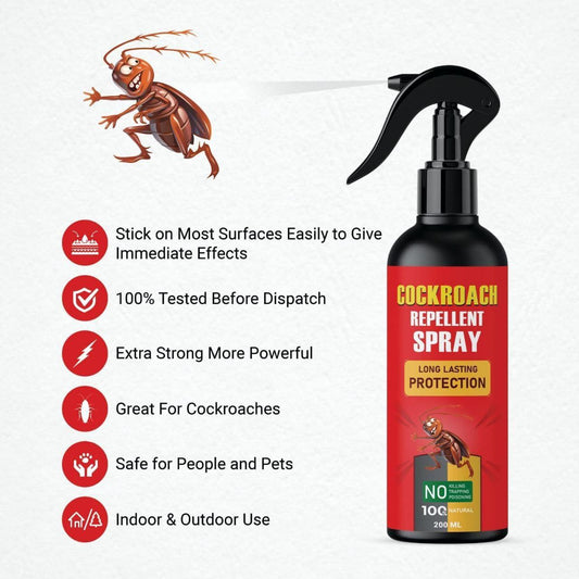 BM Brothers Herbal Cockroach Repellent Spray – 100% Natural Kitchen-Safe Formula (200ml)